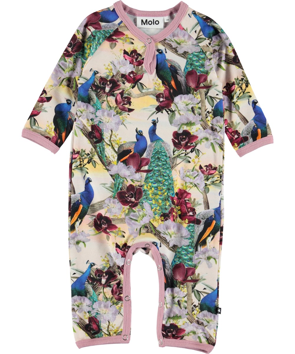 Fiona - Oriental Peacocks - Baby heldragt med påfugle.