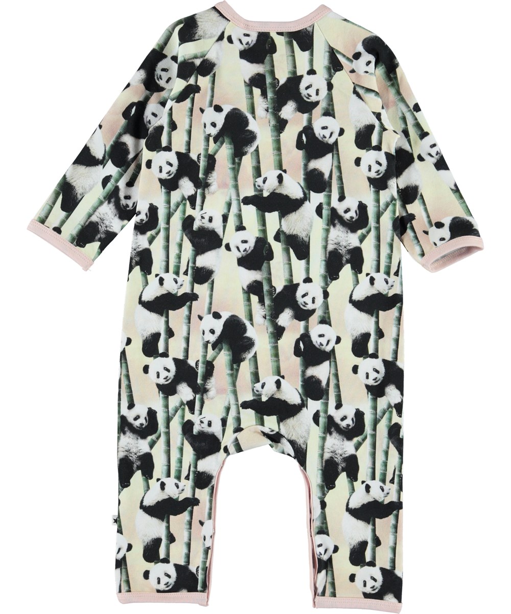 Fiona - Yin Yang - Økologisk baby heldragt med pandaer
