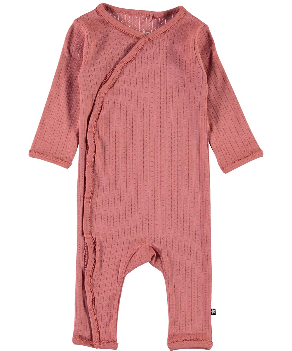 Flora - Desert Sand - Økologisk rosa baby heldragt