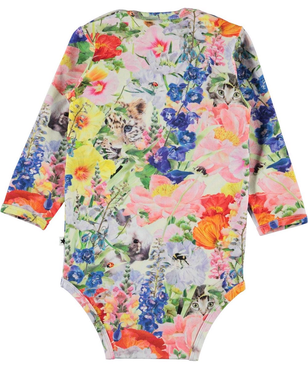 Fonda - Hide And Seek - Økologisk baby body med blomster print
