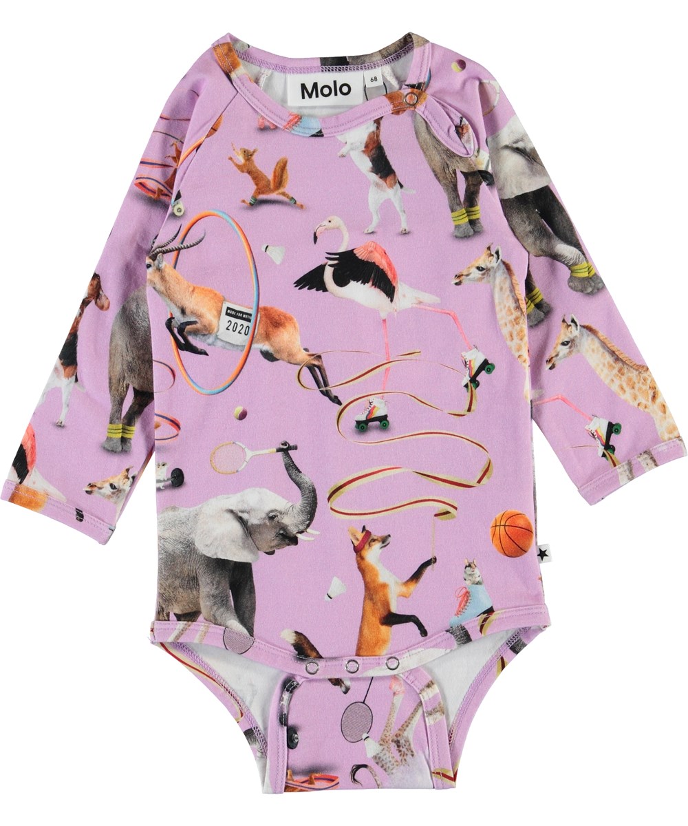 Fonda - Made For Motion - Økologisk lilla body med dyr