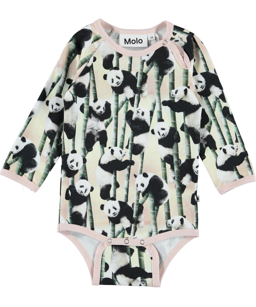 Fonda - Yin Yang - Økologisk baby body med pandaer