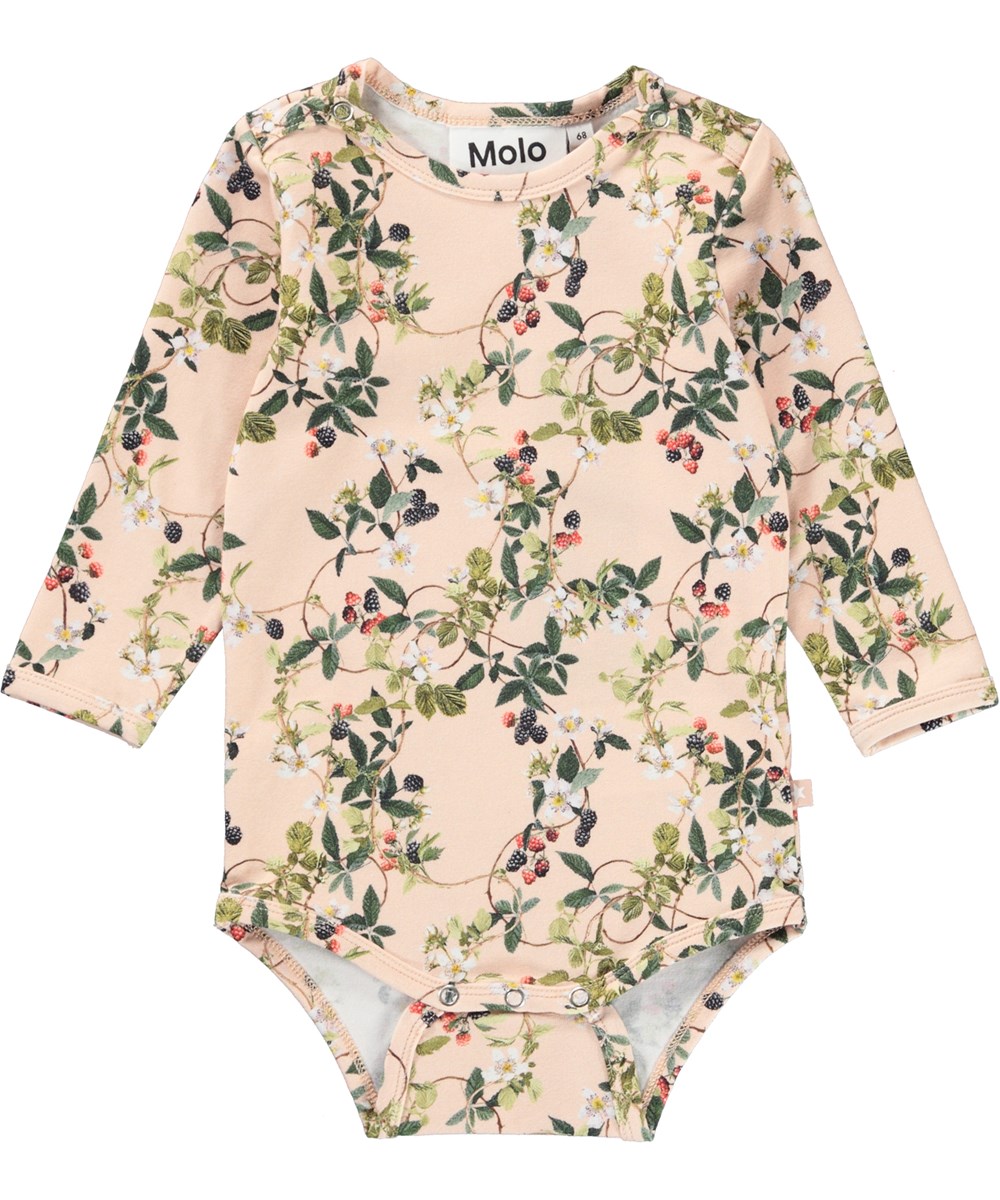 Foss - Bramble Rose - Økologisk babybody med print af brombær
