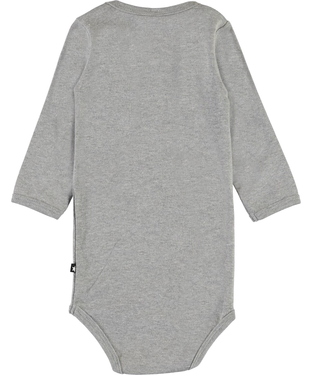 Foss - Grey Melange - Økologisk grå baby body