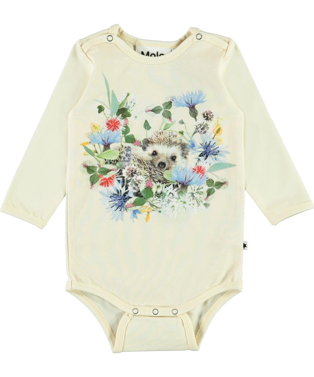Foss - Mini Hedgehogs - Økologisk baby body med pindsvin print