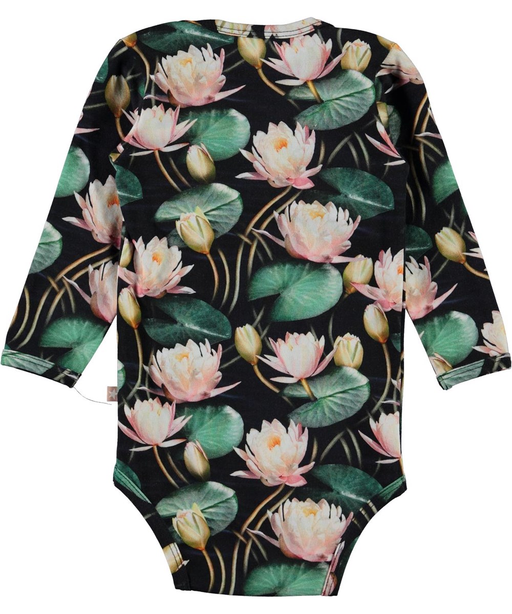 Foss - Water Lilies - Økologisk baby body med åkander