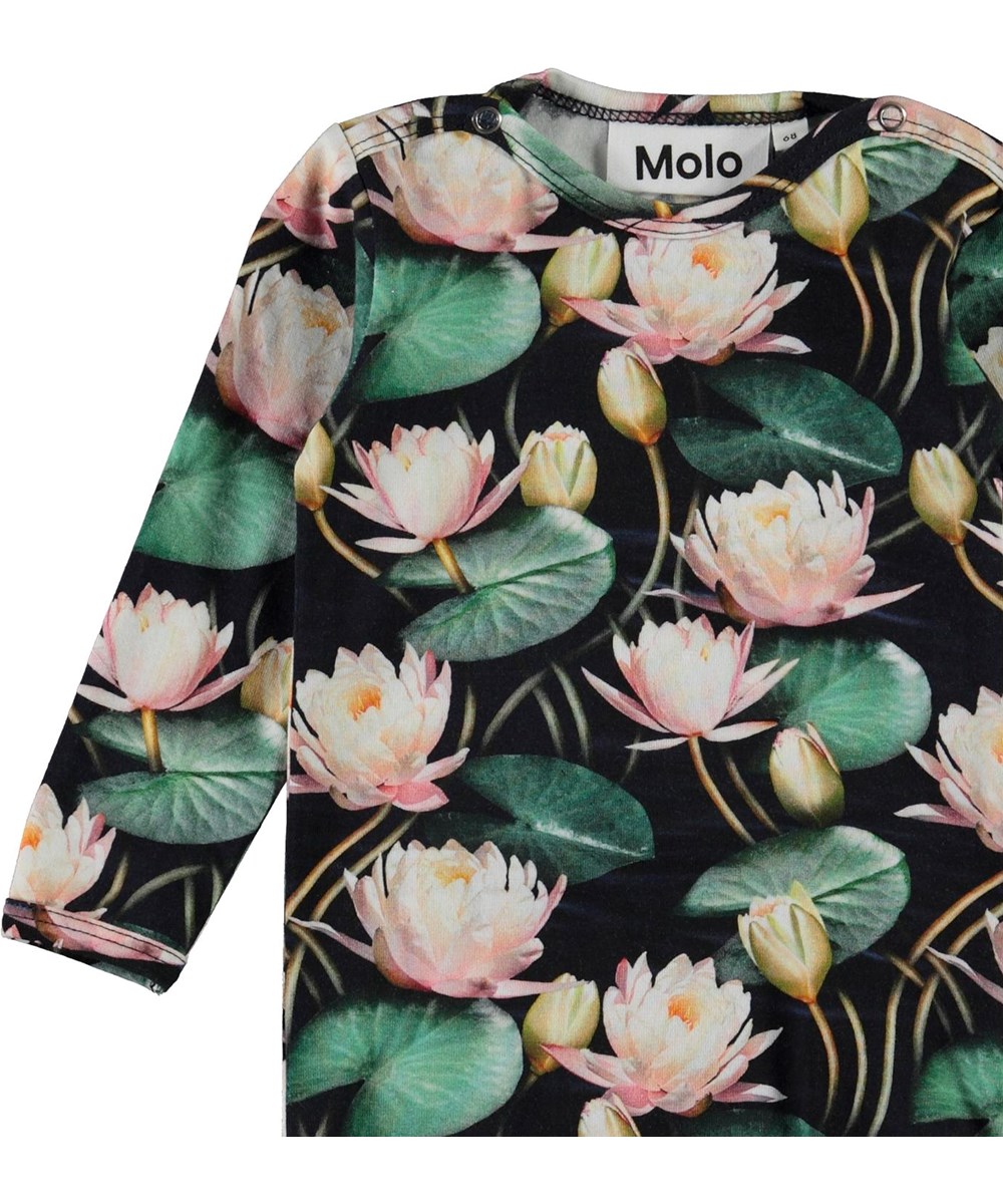 Foss - Water Lilies - Økologisk baby body med åkander