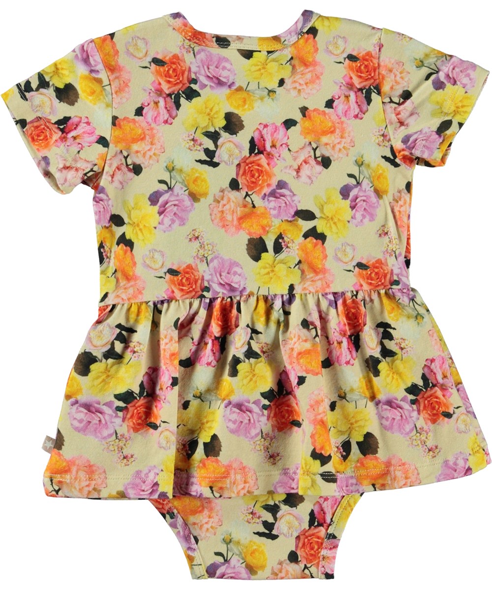 Frannie - Baby Roses - Økologisk babybody med skørt og roseprint