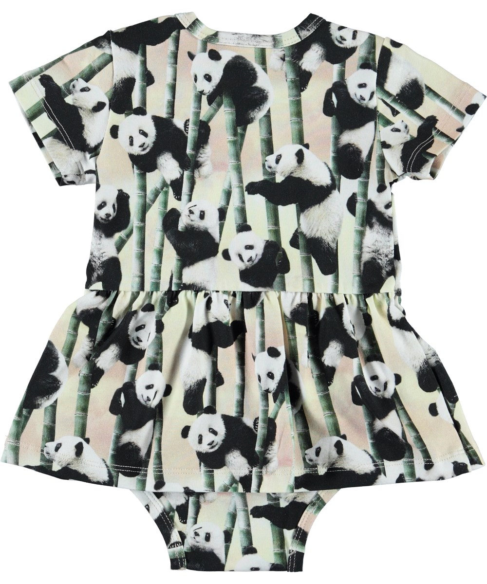 Frannie - Yin Yang - Økologisk baby body med panda og skørt