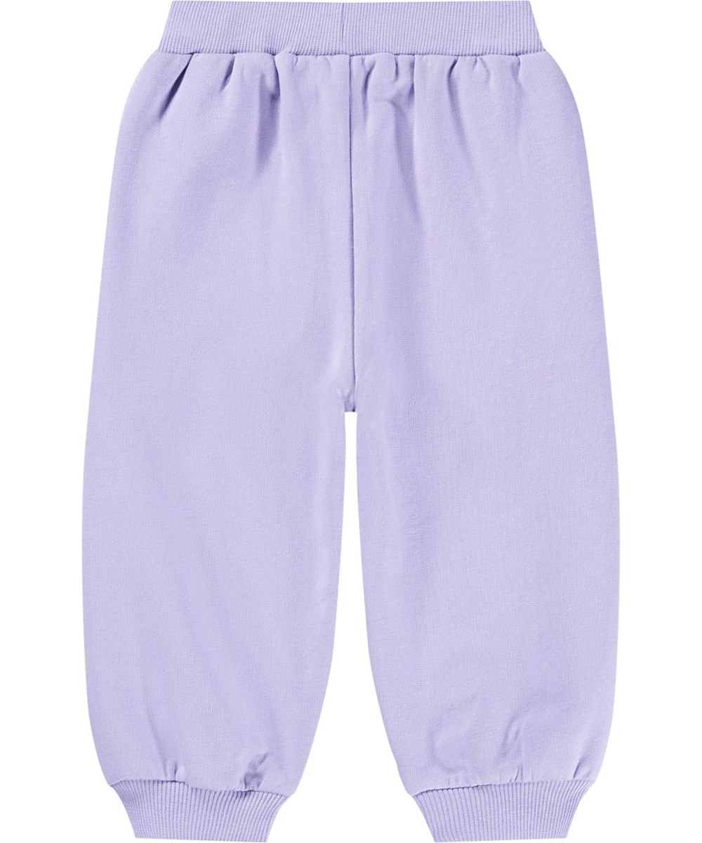 Sallie - Faded Purple - Lyslilla sweapants i økologisk bomuld til baby