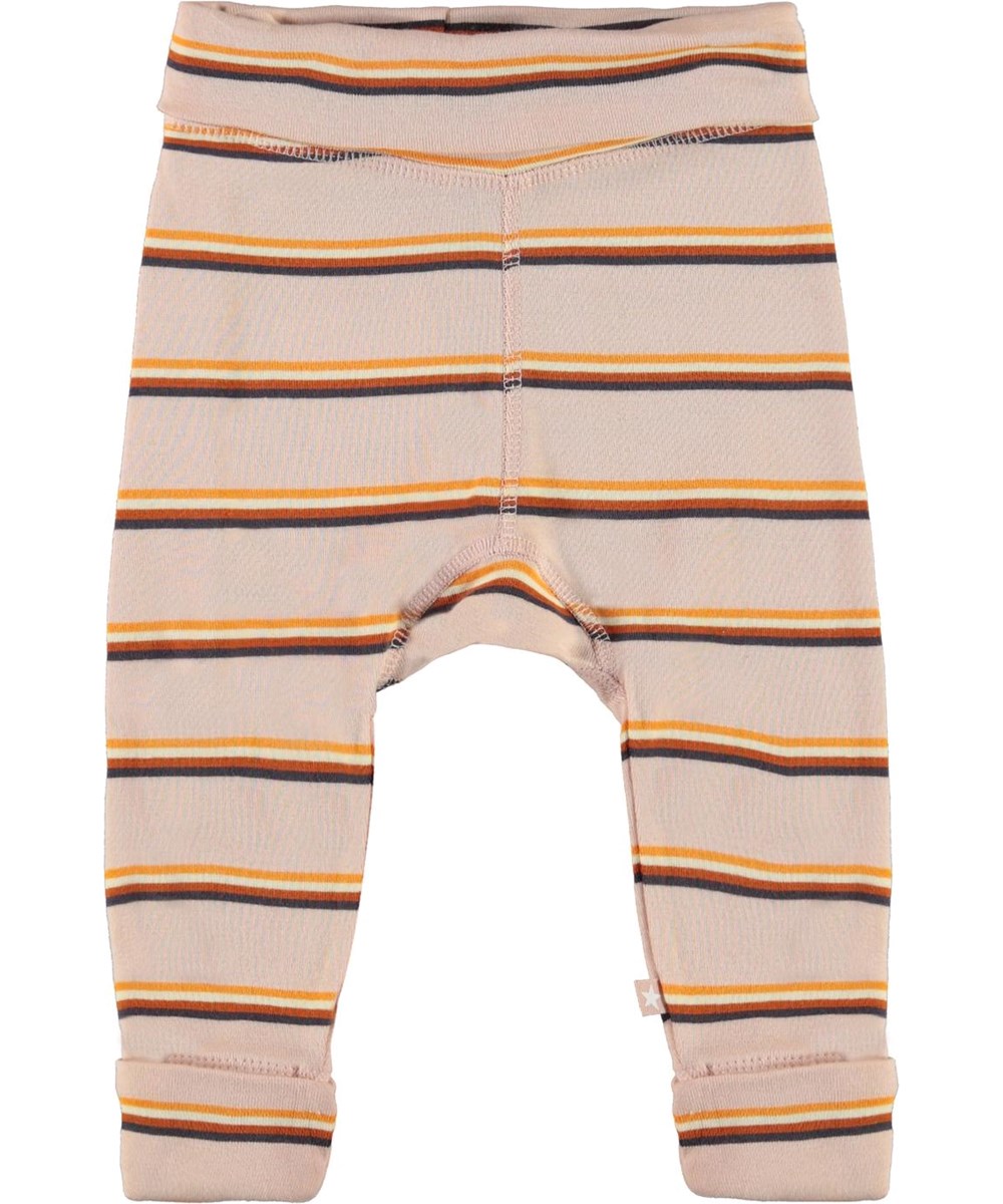 San - Cameo Stripe - Økologiske lyserøde baby bukser med striber