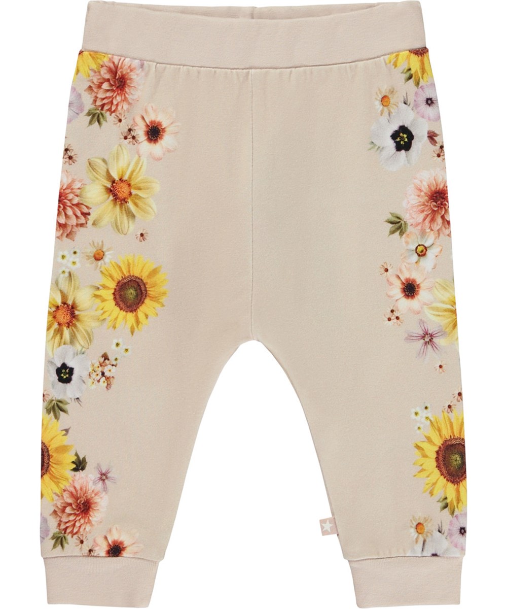 Susanne - Flowers Vine - Lyserøde babybukser med print af  blomster