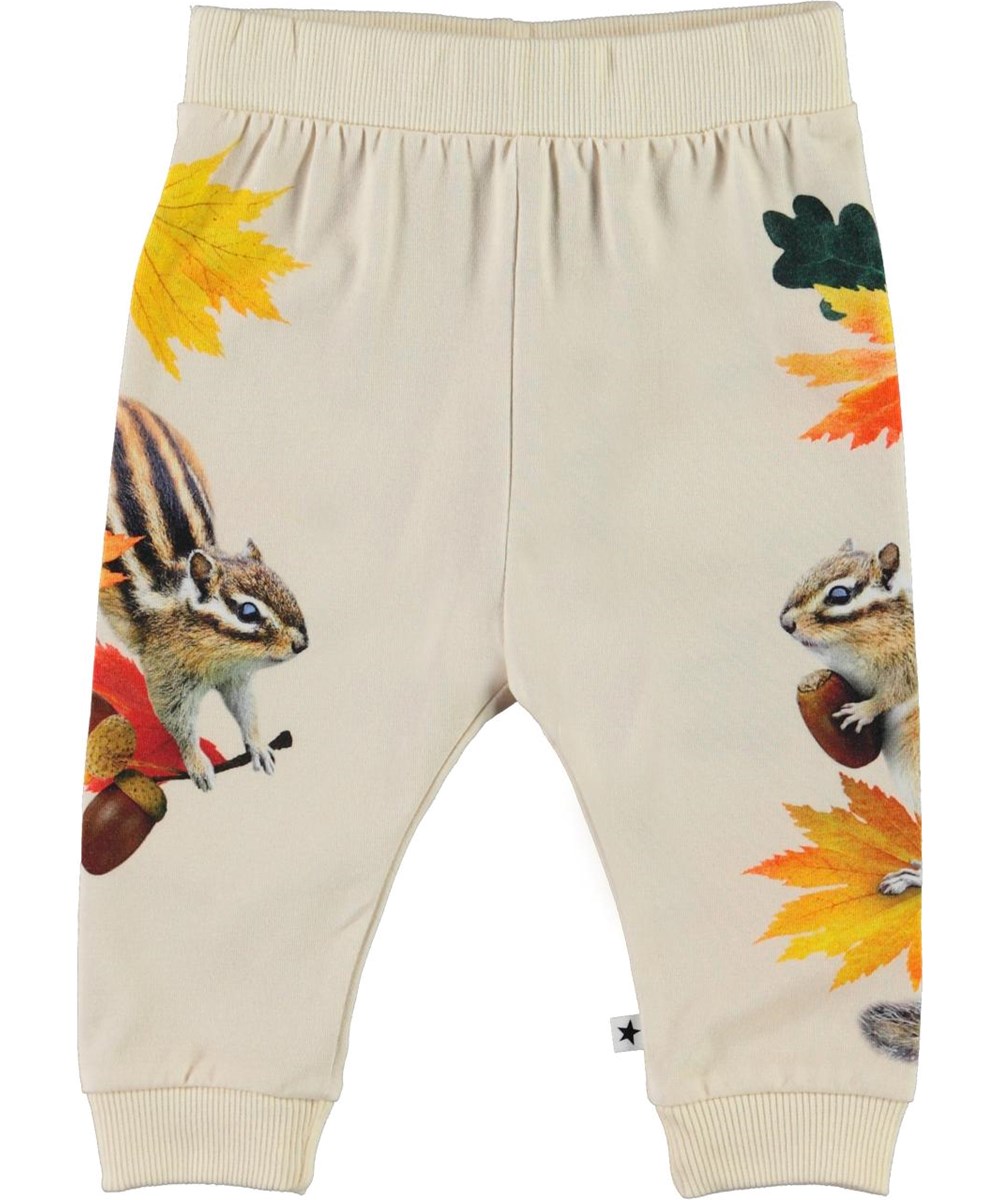Susanne - Tiny Chipmunks - Økologiske baby bukser med egern print