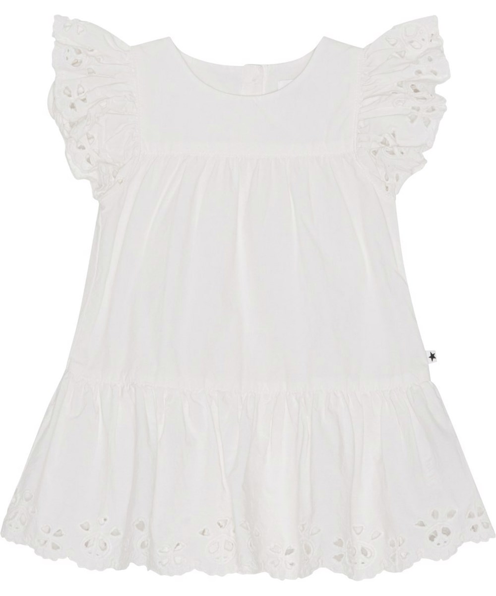 Cammas - White - Hvid babykjole med broderie anglaise