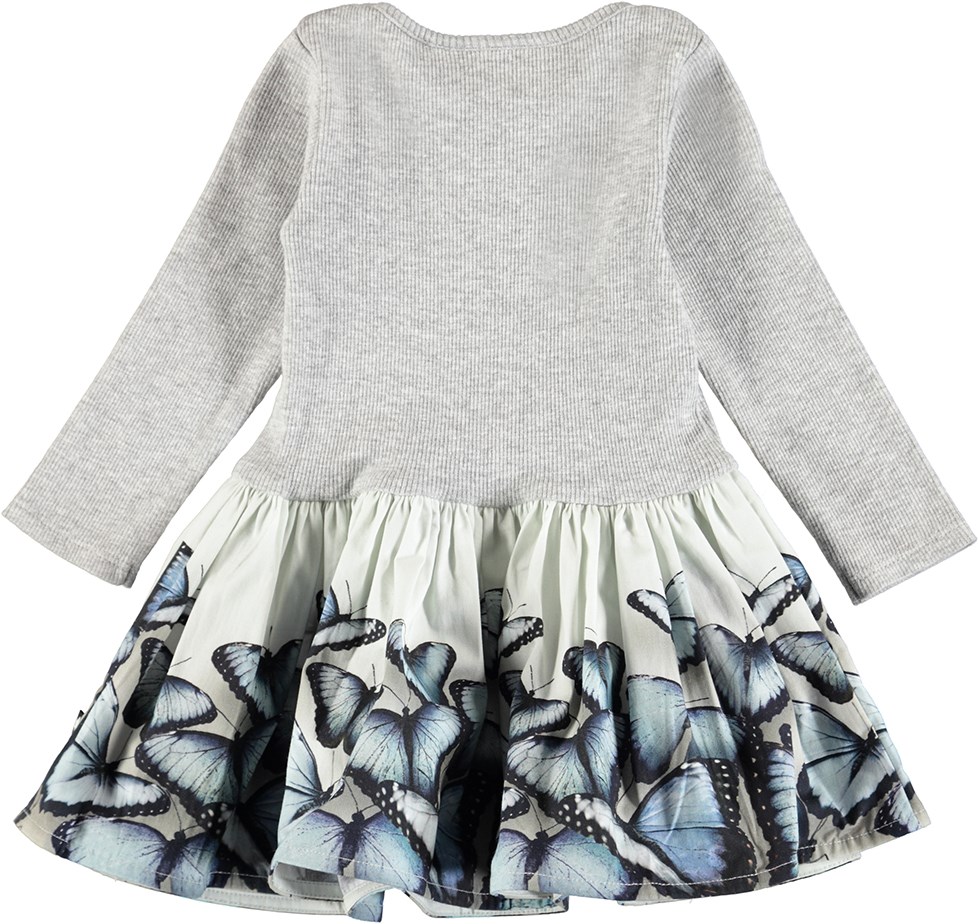 Candi - Blue Wings - Baby kjole i todelt look med digitalprintede sommerfugle