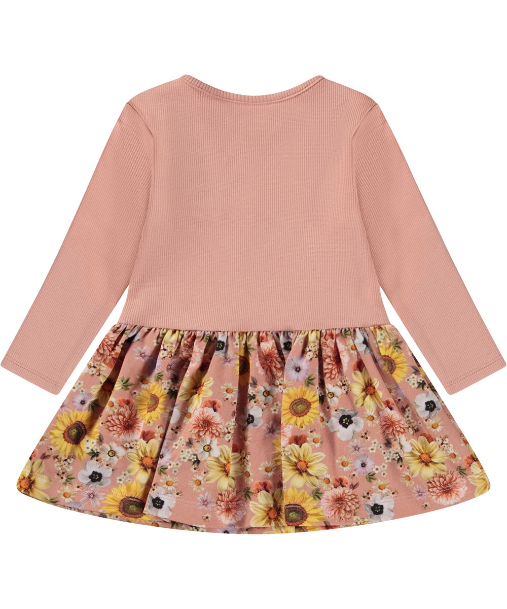 Carel - Mini Floral - Økologisk lyserød kjole med blomster print