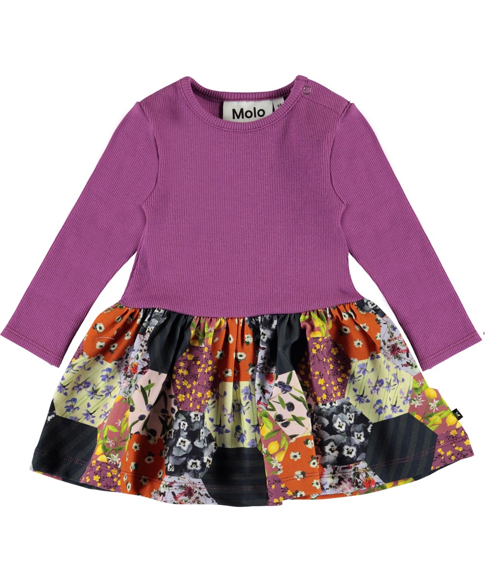 Carel - Patchwork - Økologisk baby kjole med patchwork