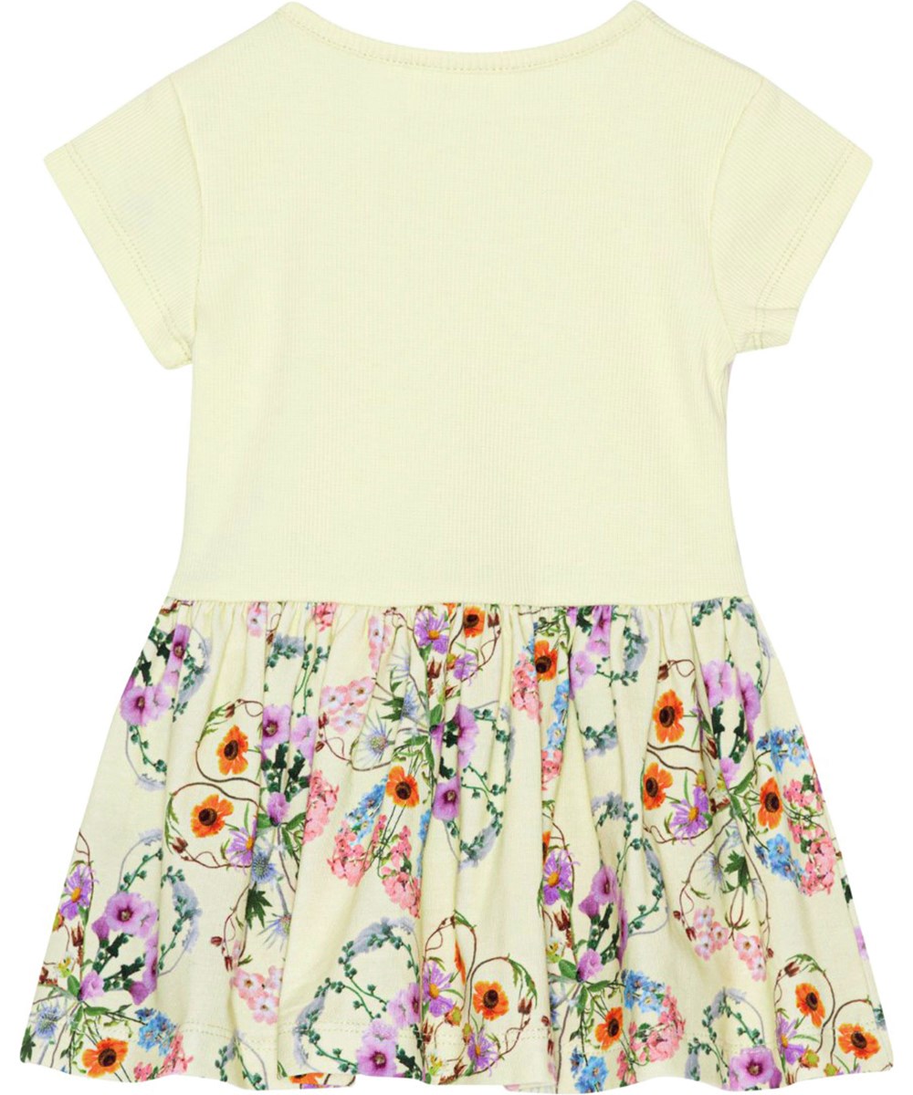 Catja - Flower Love - Gul økologisk babykjole med blomsterprint