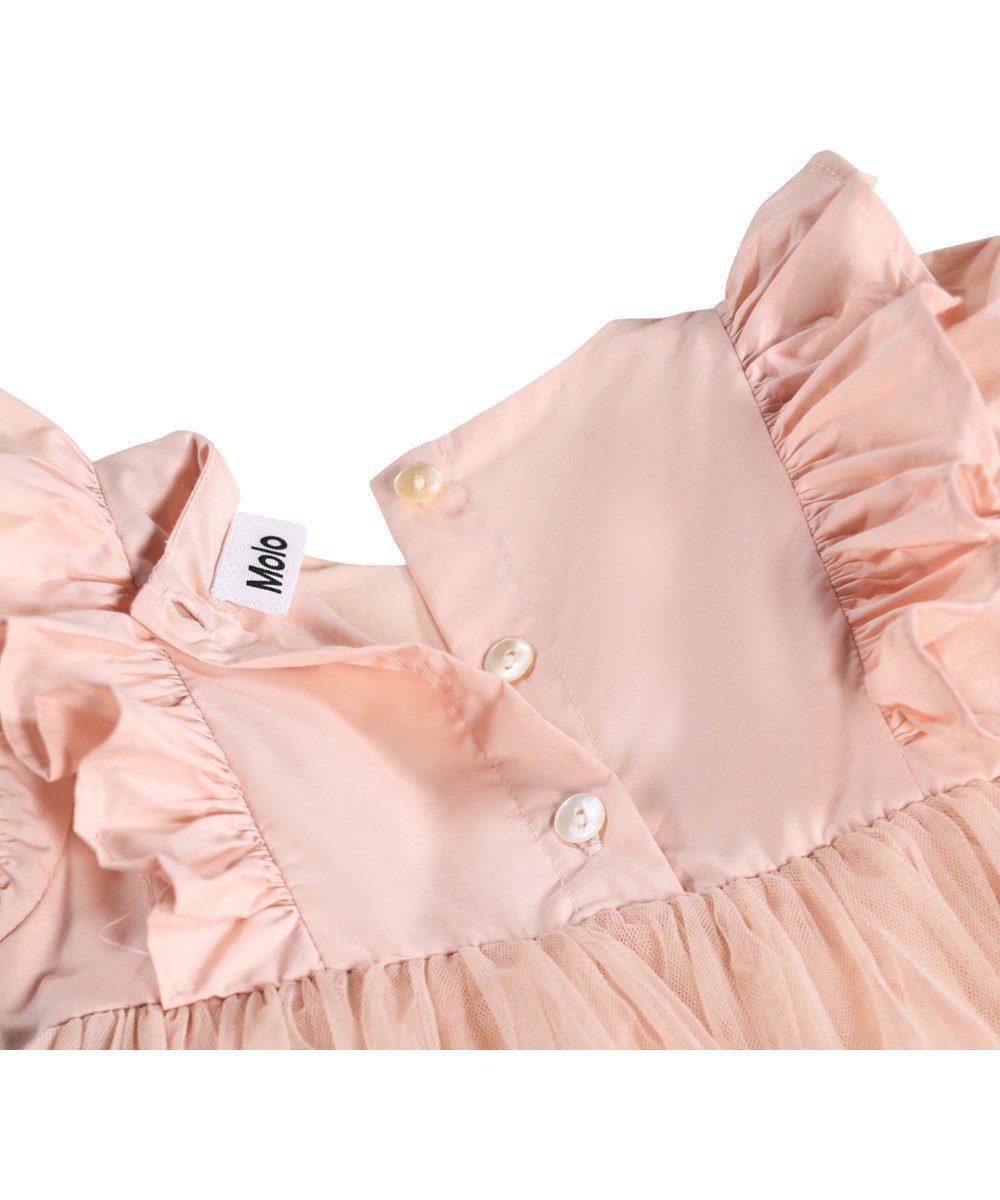 Cheyanne - Petal Blush - Lyserød kjole til baby med pufærmer og tylskørt