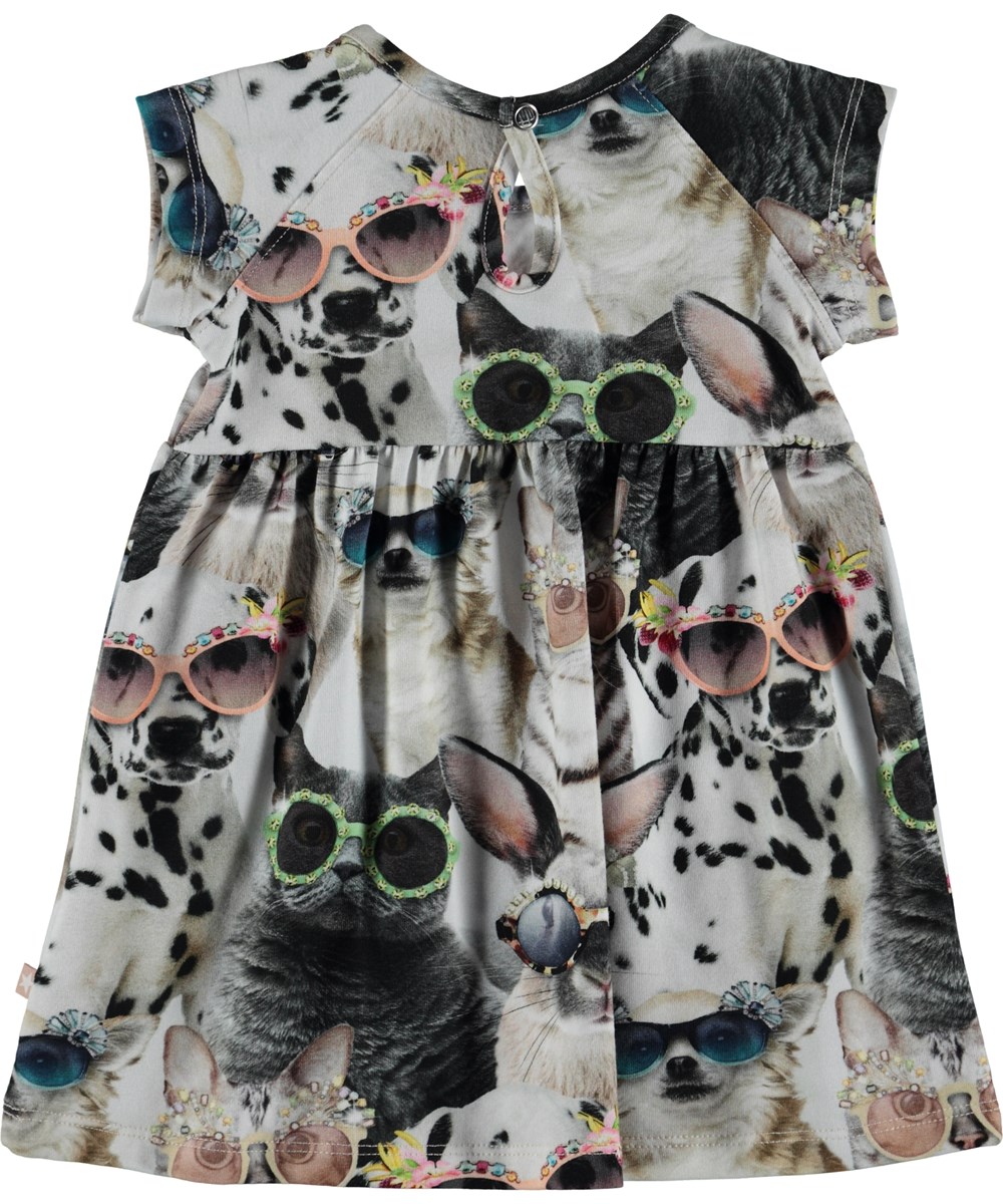 Cille - Sunny Funny - Baby kjole med print af dyr. 