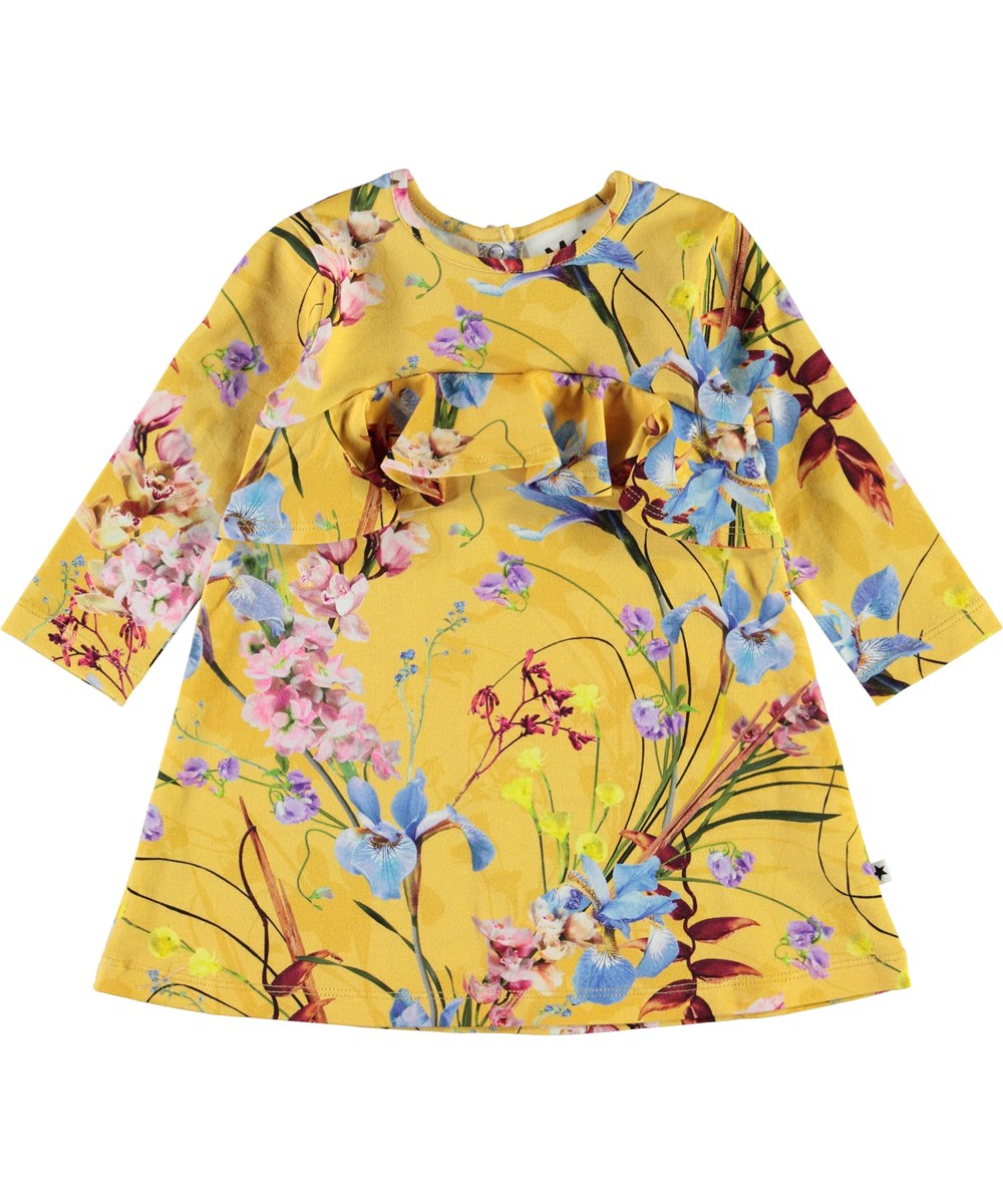 Coletta - The Art Of Flowers - Gul baby kjole med flæse