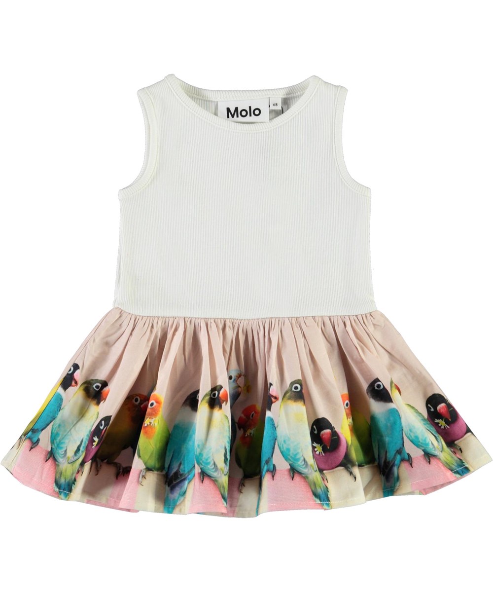 Cordelia - Mini Love Birds - Økologisk baby kjole med fugle