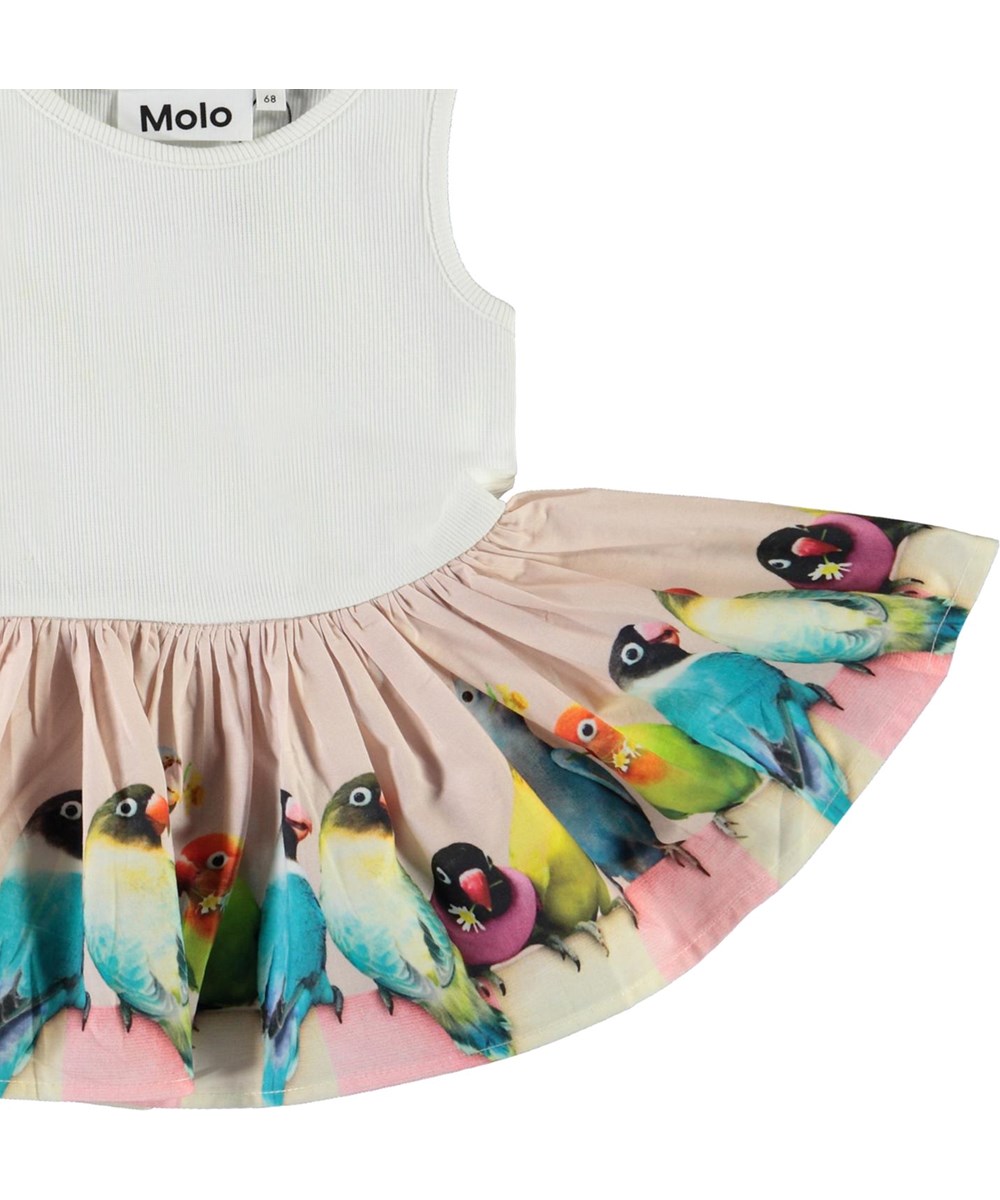 Cordelia - Mini Love Birds - Økologisk baby kjole med fugle