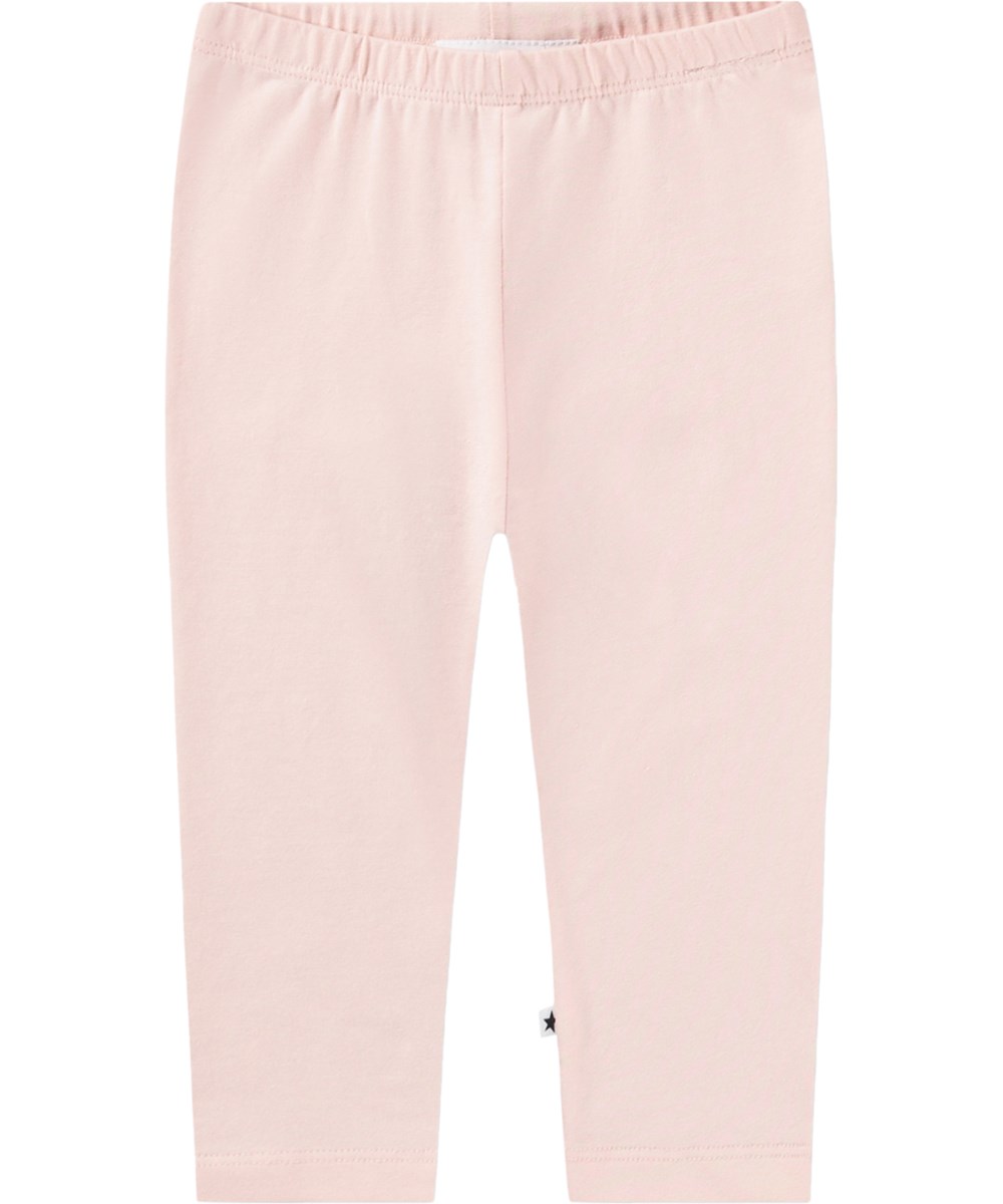 Nette Solid - Cloud Pink - Lyserøde leggings til baby i økologisk bomuld