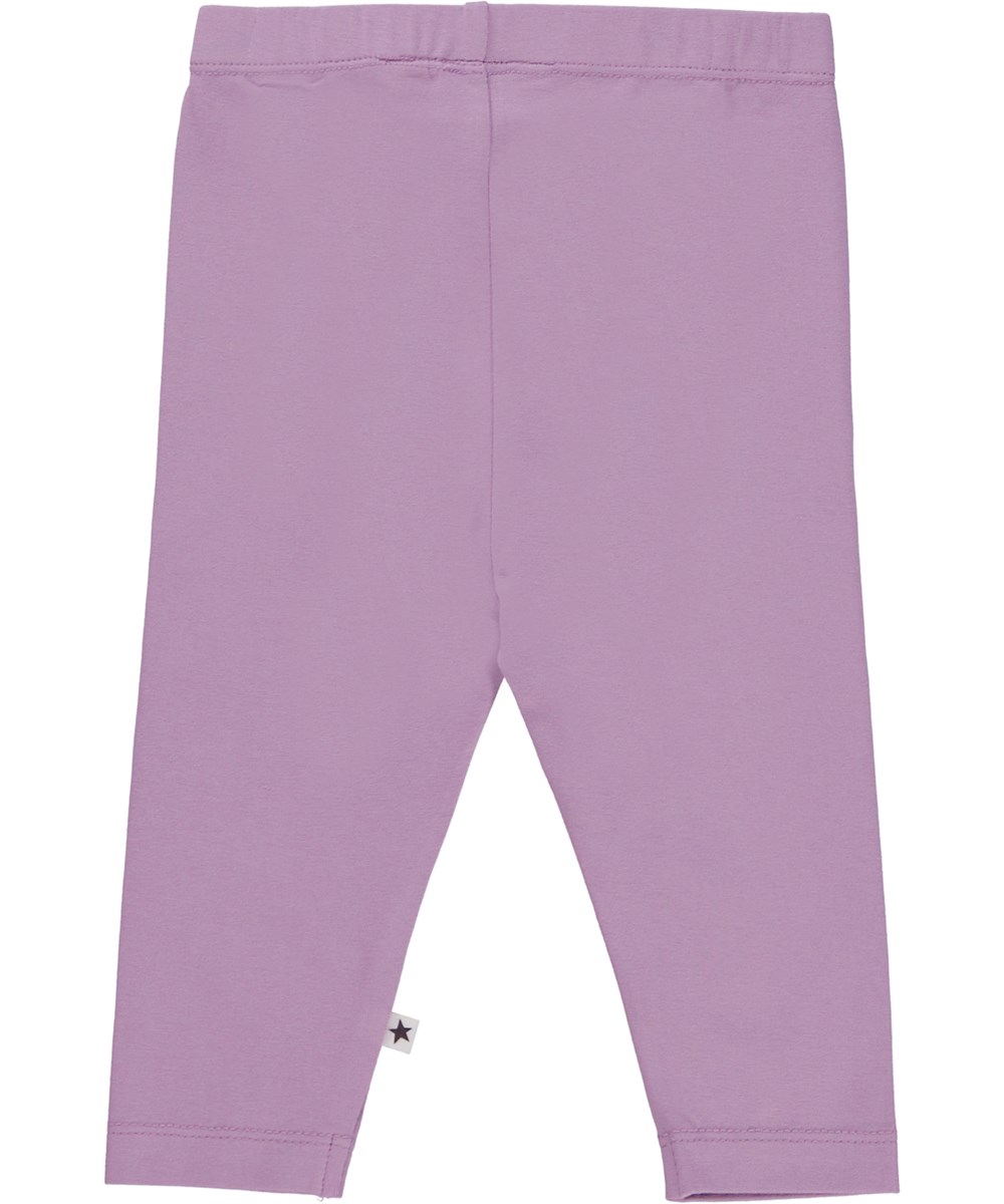 Nette solid - Nebula - Økologiske lilla babyleggings