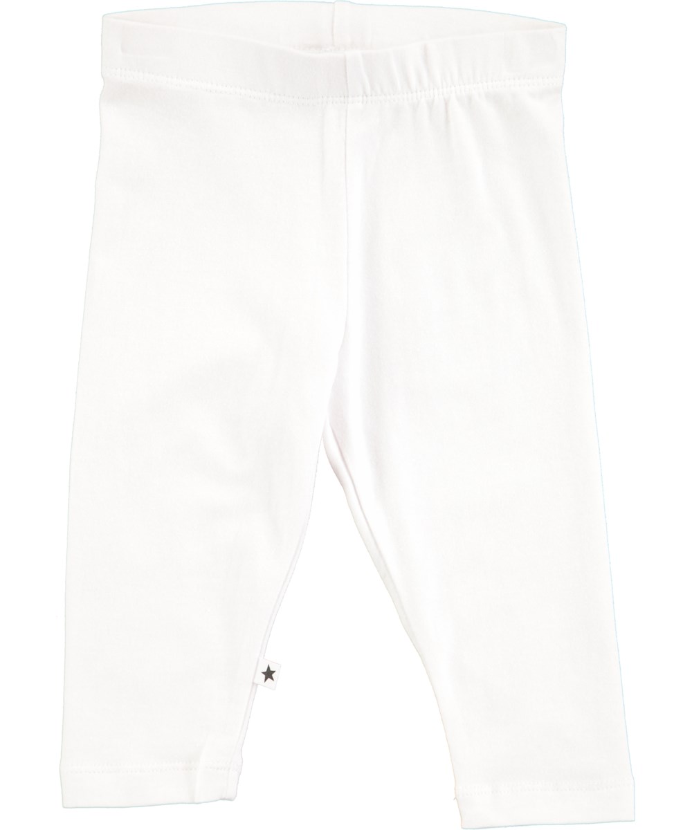 Nette solid - White - Hvide baby leggings
