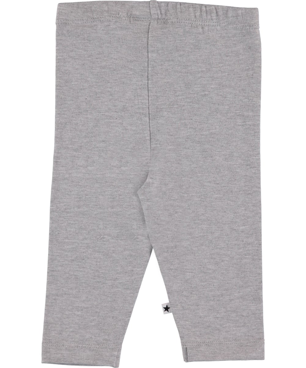 Nette Solid - Light Grey Melange - Gråmeleret baby leggins.