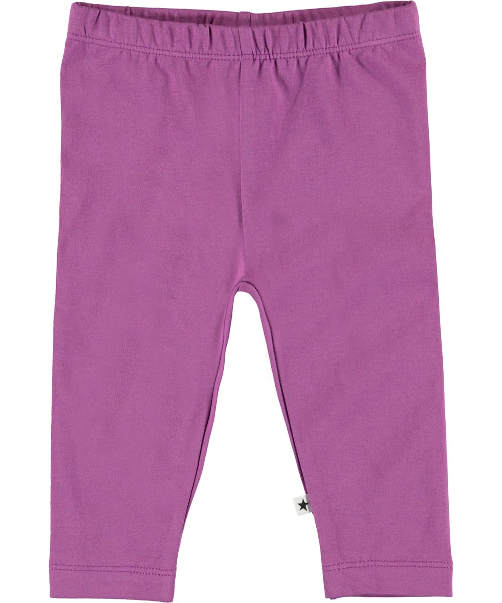 Nette Solid - Amethyst - Økologiske lilla baby leggings