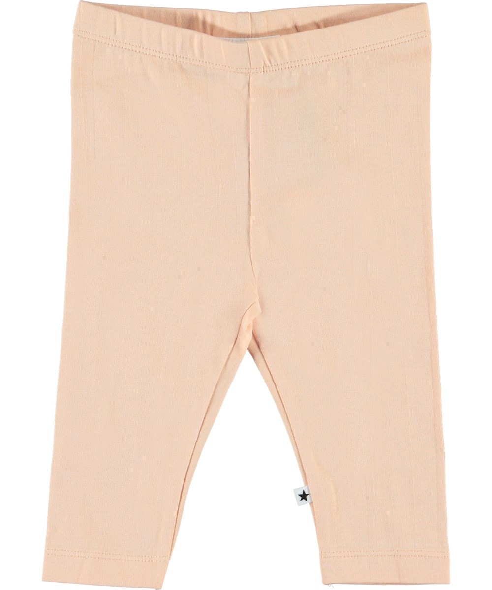 Nette Solid - Pacific Coral - Økologiske lyserøde baby leggings