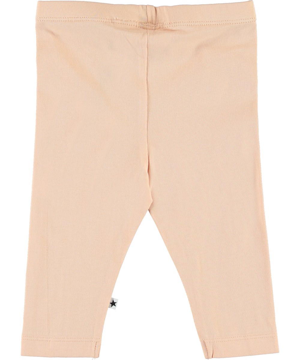 Nette Solid - Pacific Coral - Økologiske lyserøde baby leggings