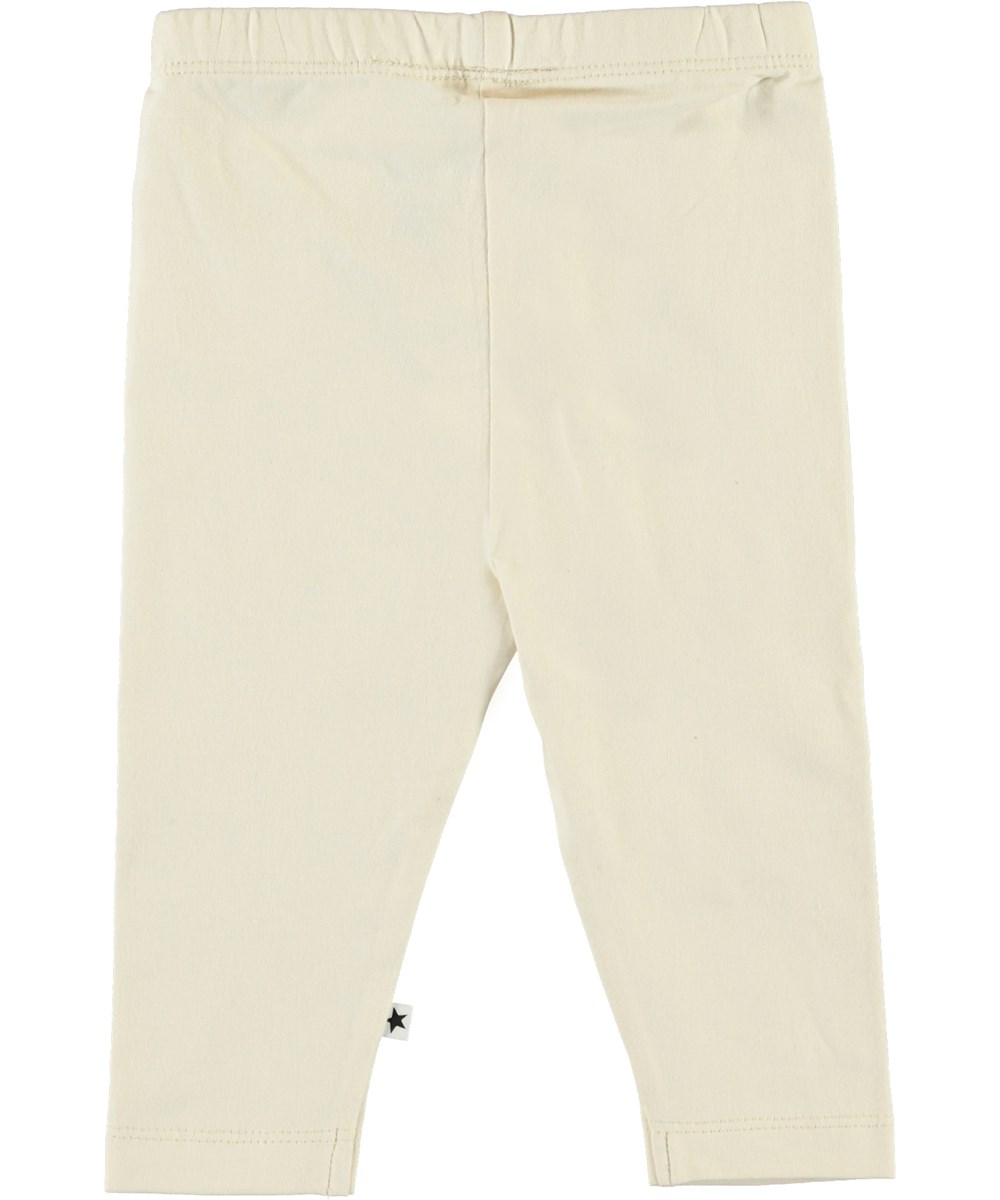Nette Solid - Pearled Ivory - Økologiske lyse baby leggings
