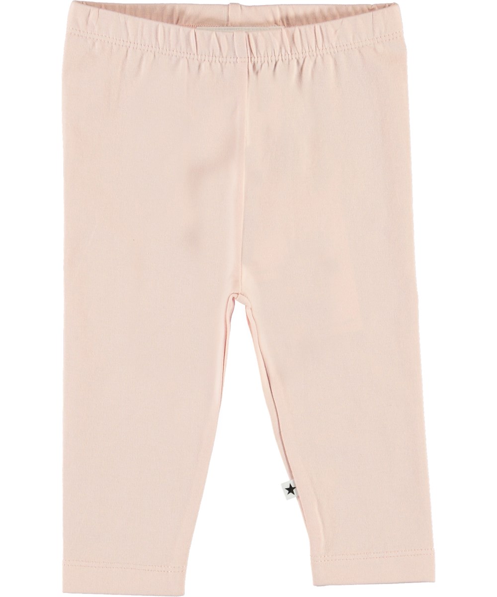Nette Solid - Powder - Økologiske lyserøde baby leggings