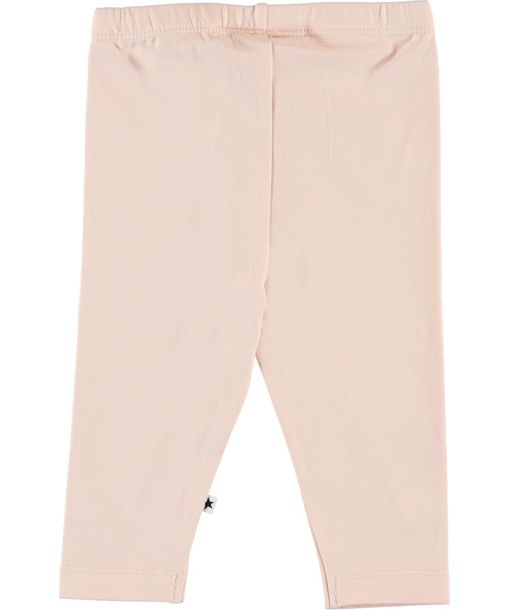 Nette Solid - Powder - Økologiske lyserøde baby leggings