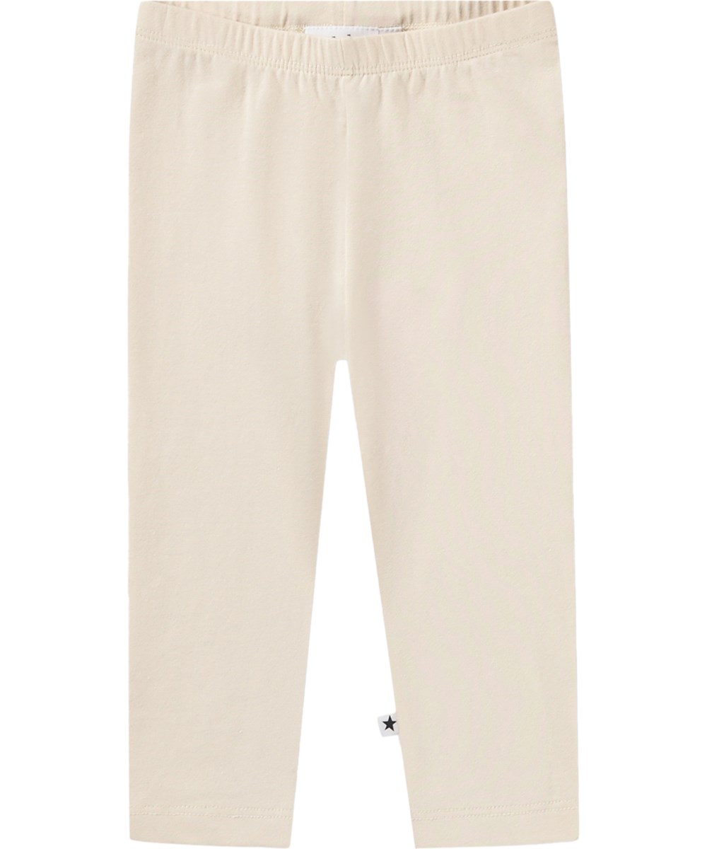 Nette Solid - Summer Sand - Hvide leggings til baby i økologisk bomuld