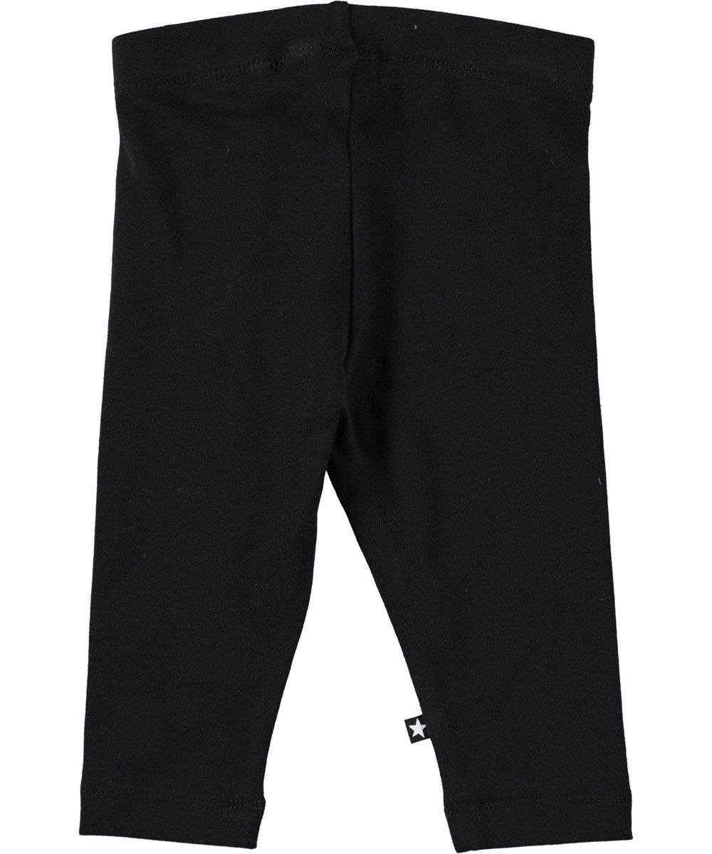 Nette solid - Black - Sorte baby leggings