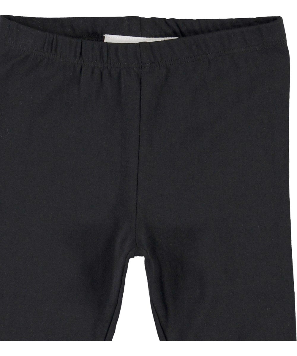 Nette Solid - Black - Økologiske sorte baby leggings