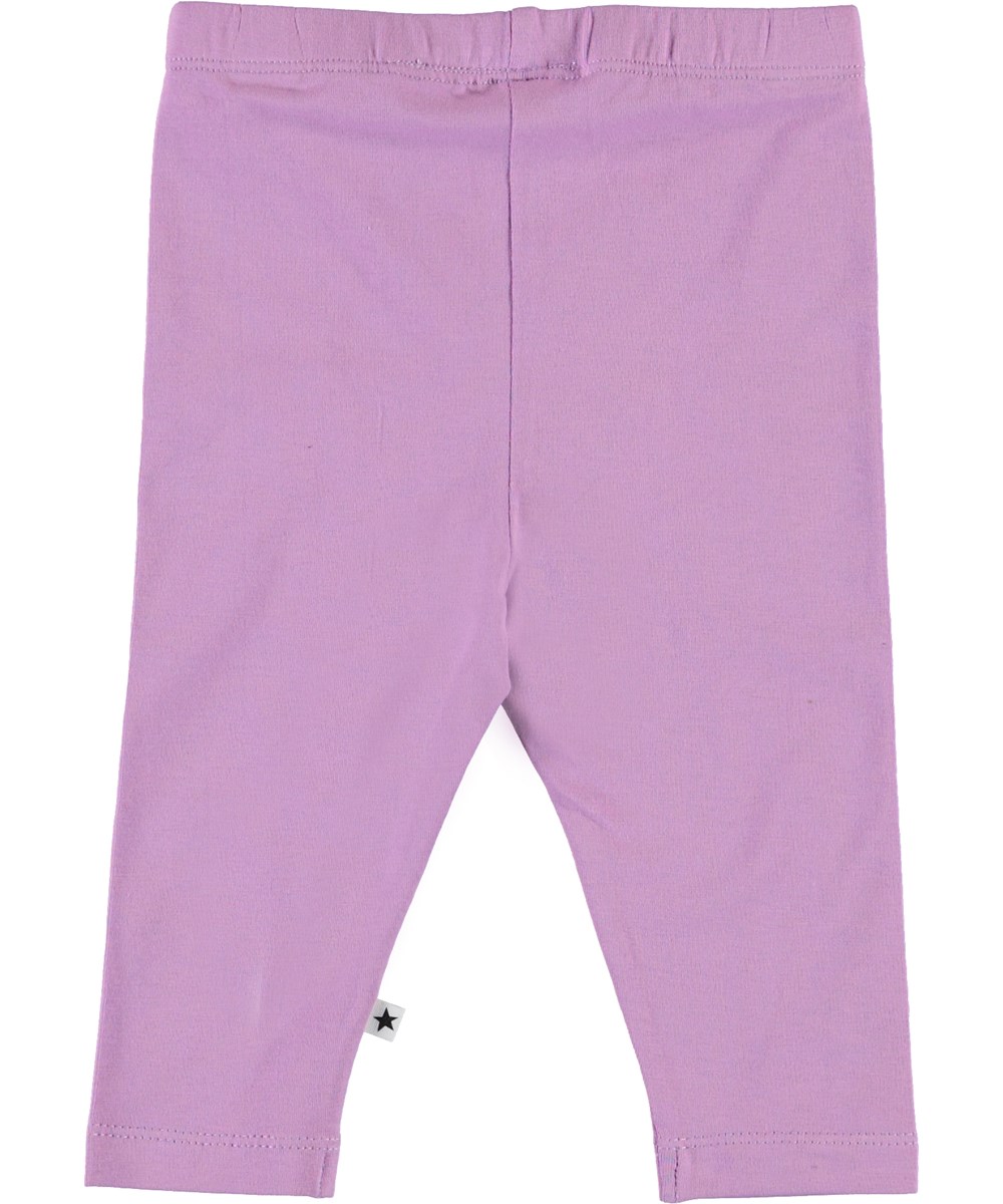 Nette Solid - Manga Purple - Økologiske lilla baby leggings