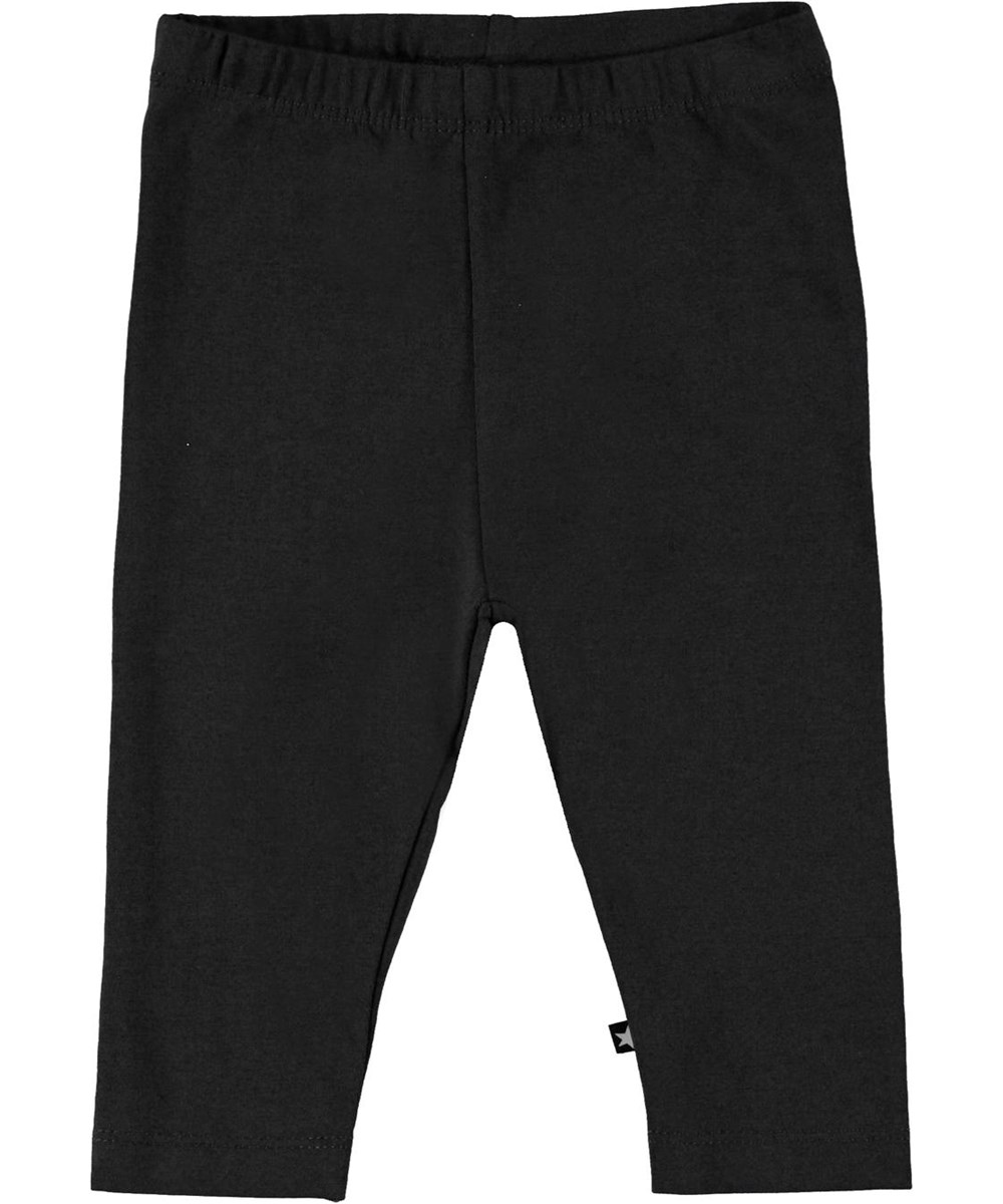 Nette solid - Black - Økologiske sorte baby leggings