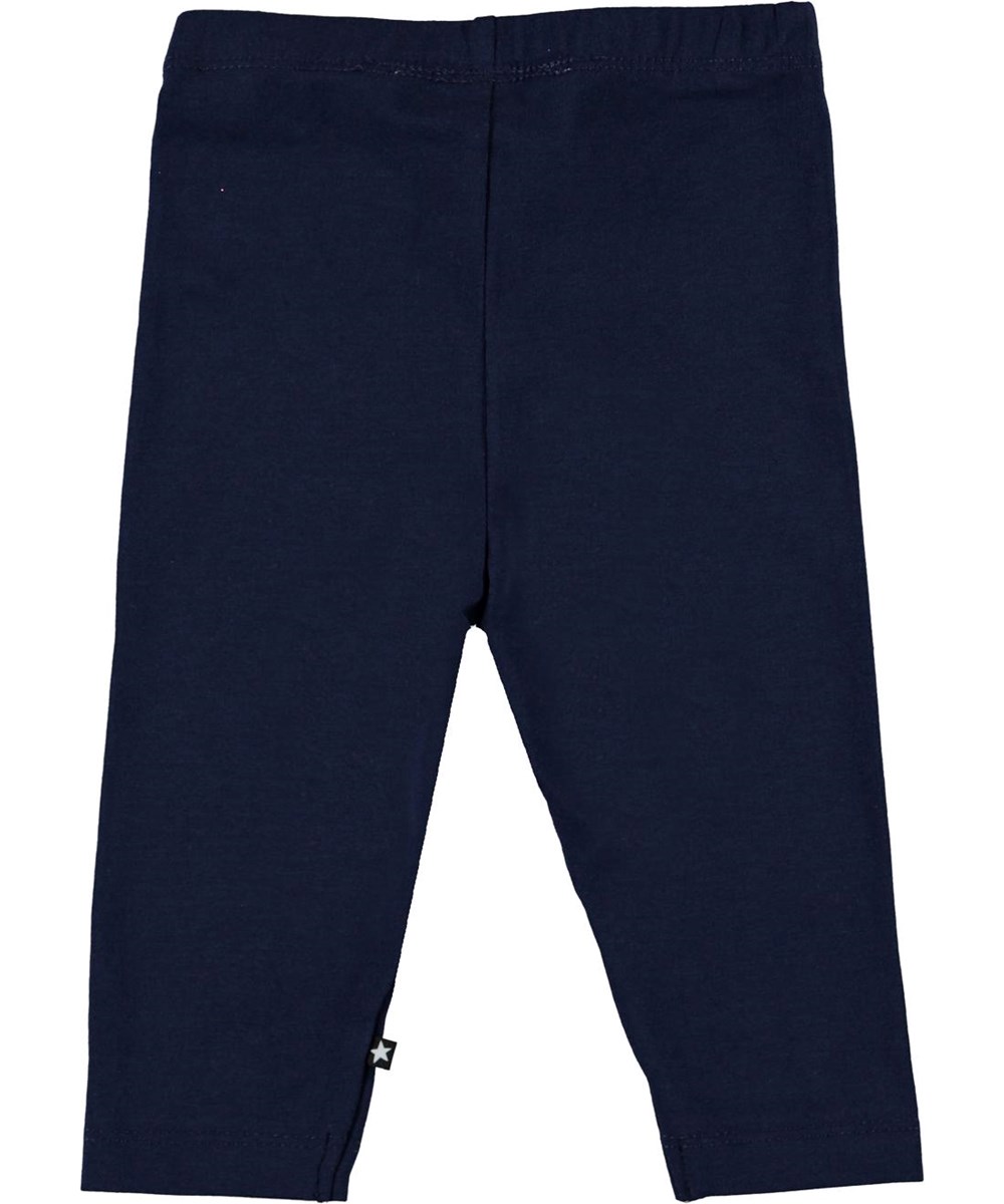 Nette solid - Peacoat - Økologiske mørkeblå baby leggings