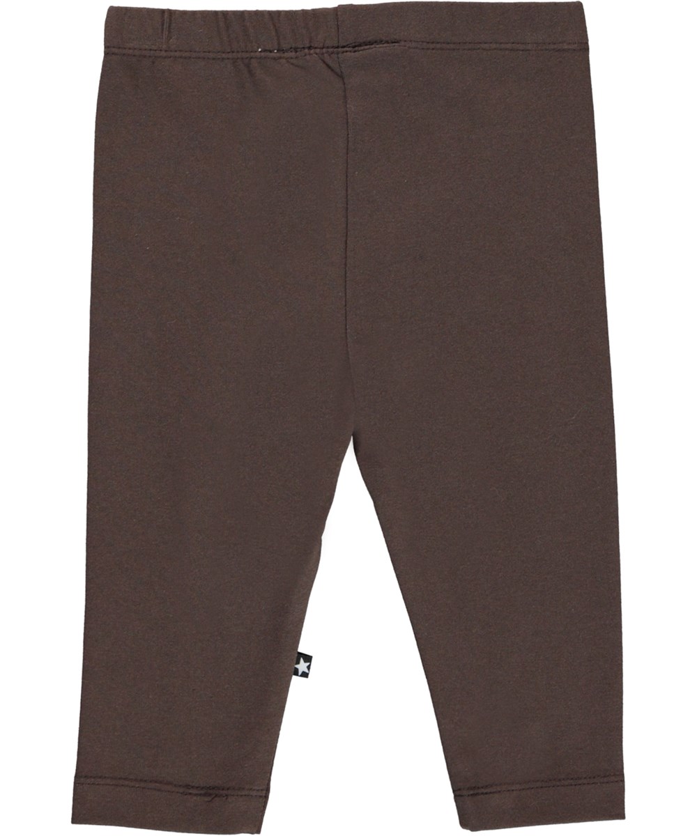 Nette Warm - Deep Oak - Økologiske brune baby leggings