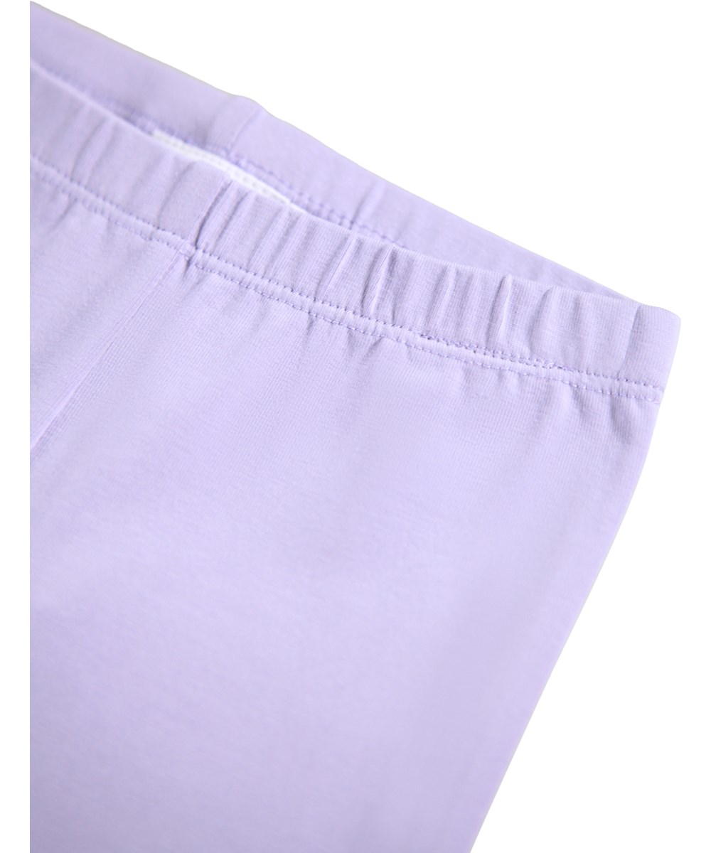 Nette Warm - Faded Purple - Lyslilla babyleggings i tyk økologisk bomuld til baby