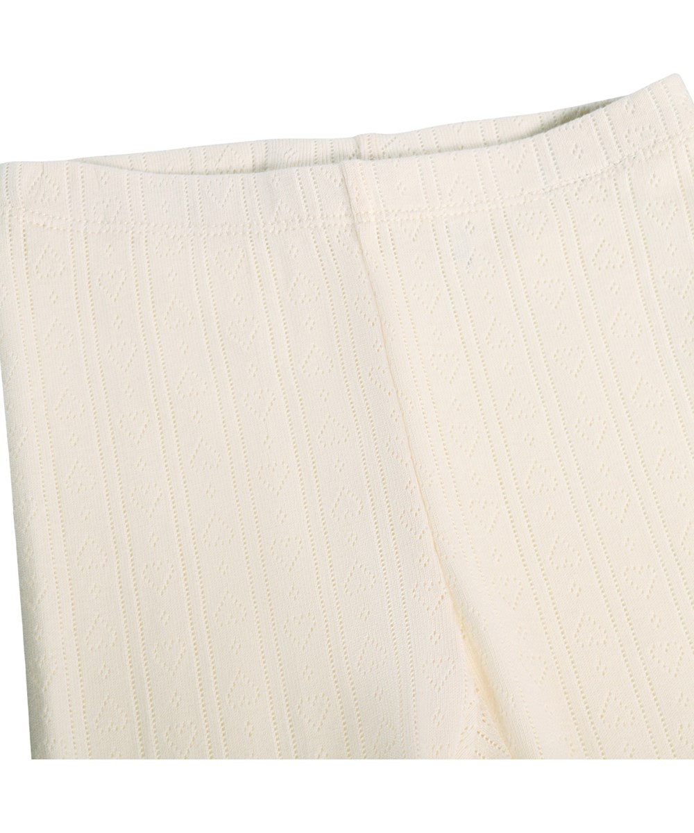 Sidse - Pearled Ivory - Hvide leggings til baby i økologisk bomuld