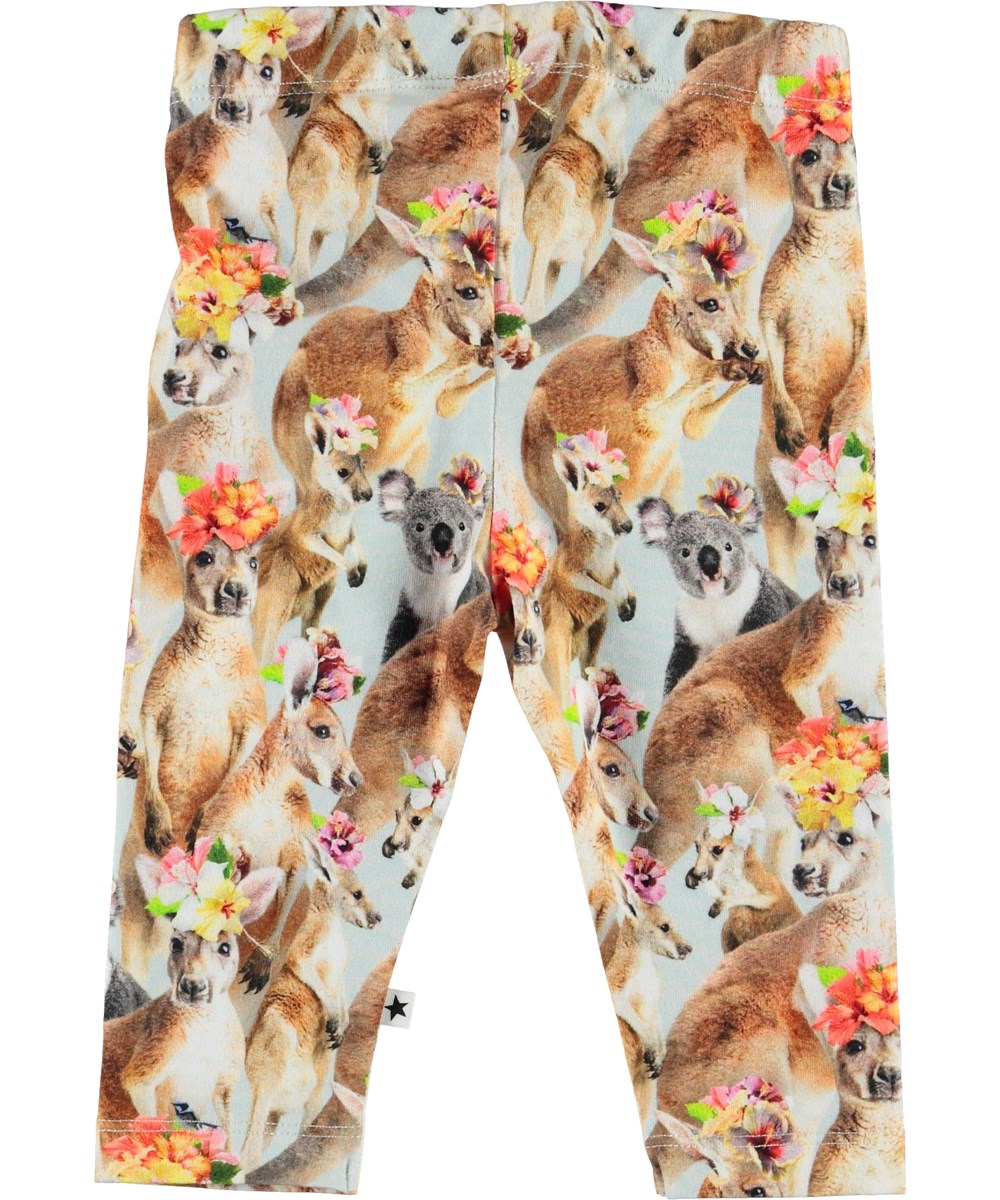 Stefanie - Kindred Kangaroo - Økologiske baby leggings med kænguruer