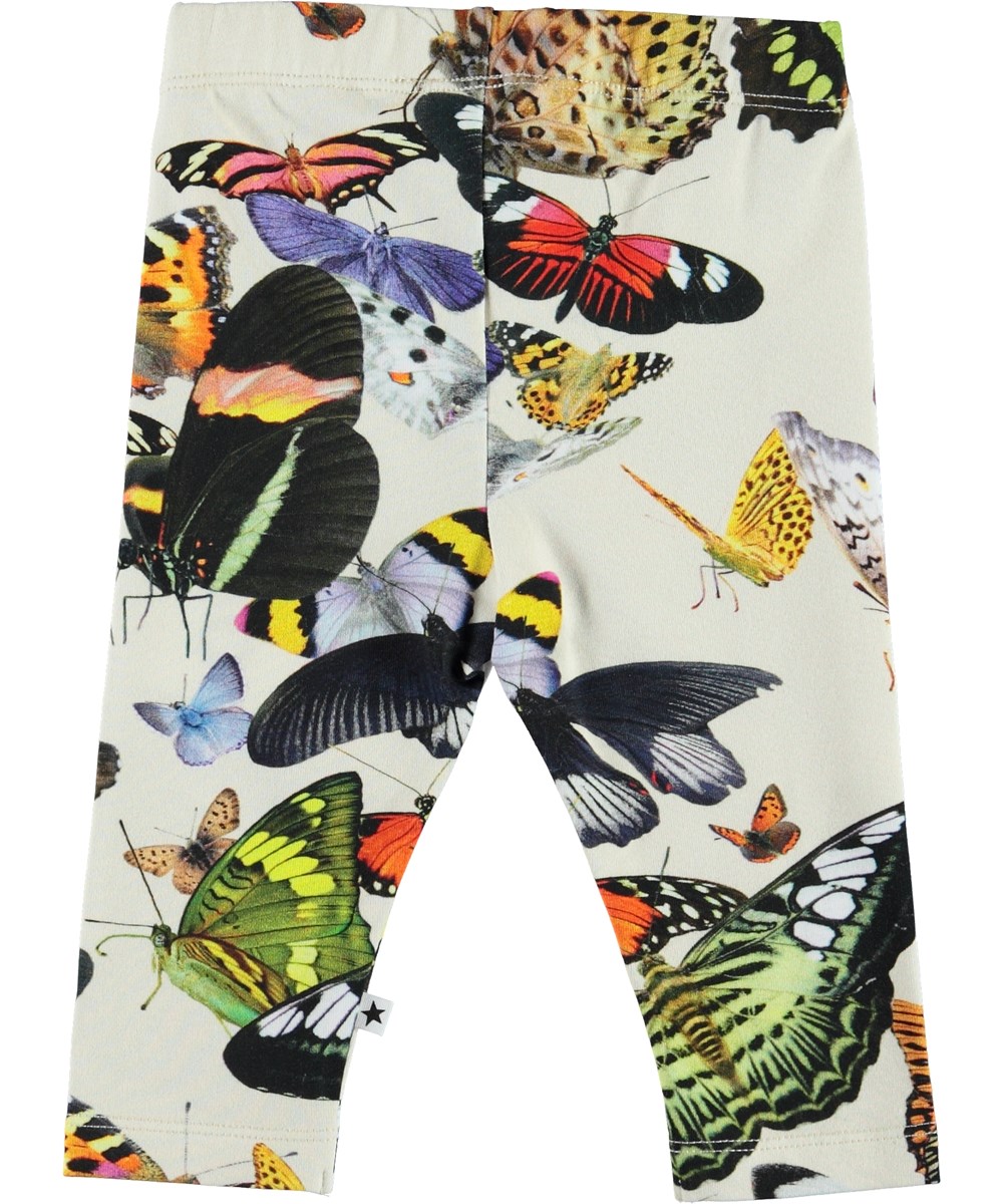 Stefanie - Papillon - Økologiske baby leggings med sommerfugle