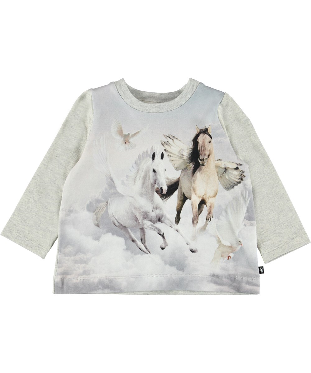 Ebby - Bewinged Baby - Baby bluse med hest med vinger.