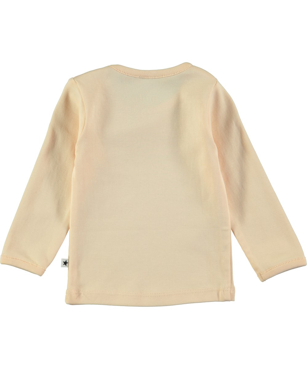 Elona - Peach Puff - Ferskenfarvet, basis baby t-shirt med lange ærmer